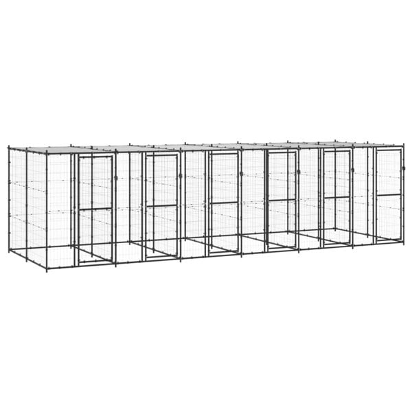 Berkfield Outdoor Dog Kennel Steel with Roof 14.52 må_