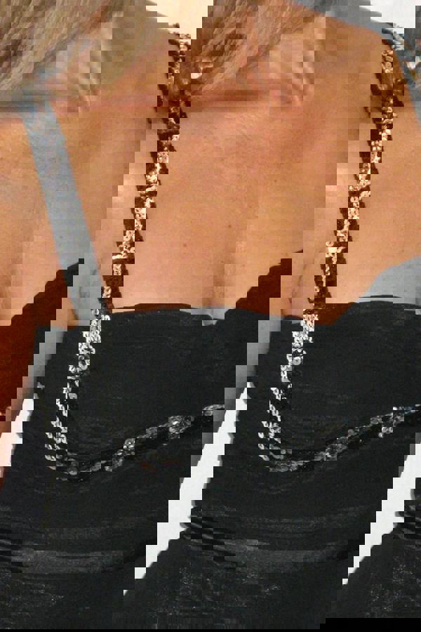 Paulo Due Women's Flared Skater Skirt Sequin Chiffon Dress