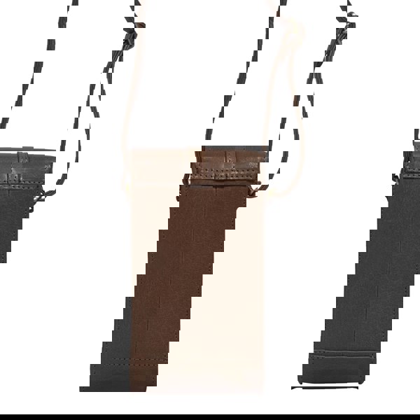 Assots London 'PETRA' Brown Polished VT Real Leather Mobile Phone Crossbody Bag