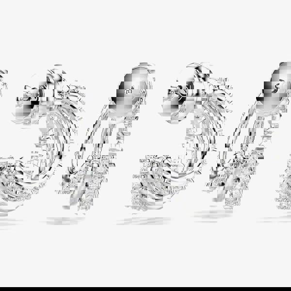 Swarovski Hyperbola Rhodium Plated Three Hoop Earrings 5737110