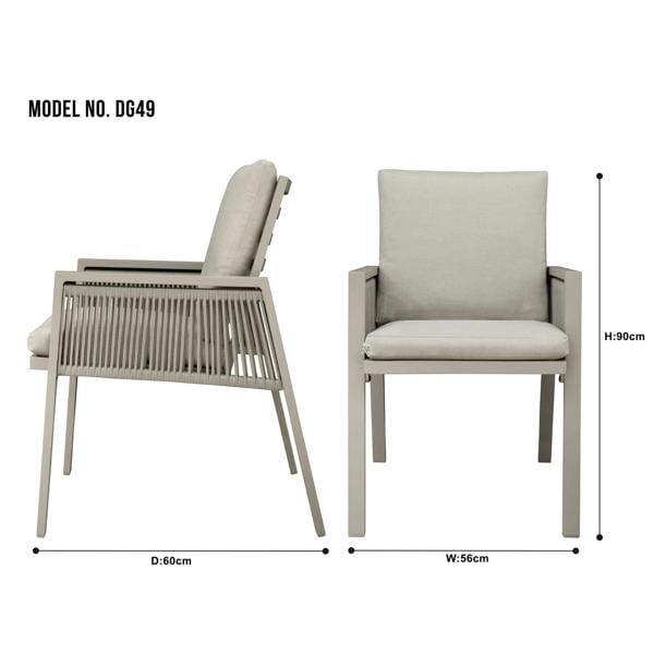 Dellonda DG49 Dining Chairs Action shot - dimensions