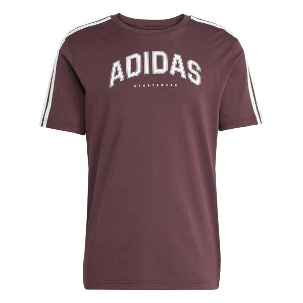 Adidas Mens Linear Graphic Collegiate T-Shirt - Ruby Red - 