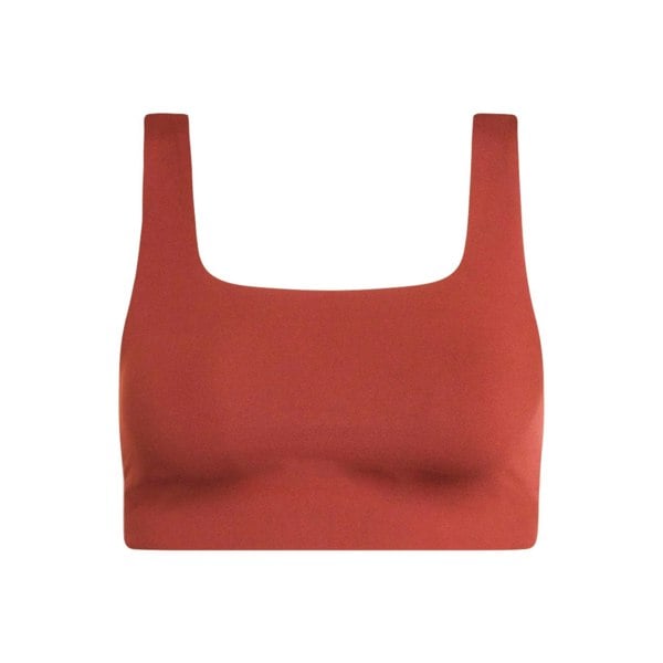 Girlfriend Collective Womens/Ladies Tommy Cropped Square Neck Bra - Ember