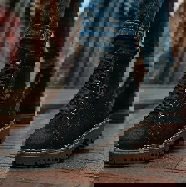 Popps 1961 MOD Mens Suede Boots Black