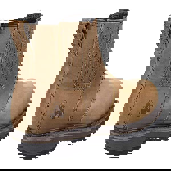 Amblers Safety Amblers AS232 Mens S3 Steel Toe/Midsole Chelsea Dealer Safety Boots, tan leather work boots with steel toe and midsole for industrial safety.
