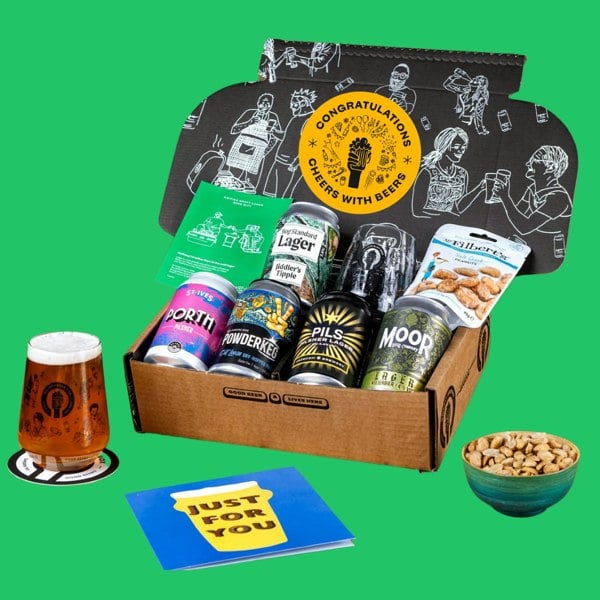 QWERTY Beer Box Lager Congratulations Hamper