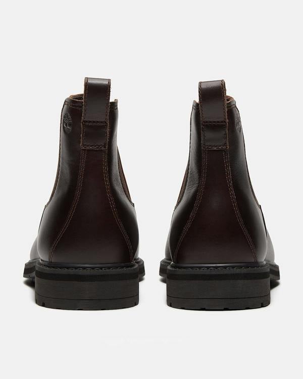 Timberland Stormbucks Mens Full Grain Leather Mid Chelsea Boots - Dark Brown | CHO | Designer Mens Chelsea Boots