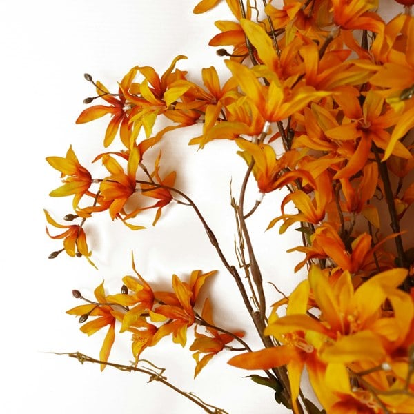 Leaf 6x 130cm Yellow Blossom Floral Spray Artificial