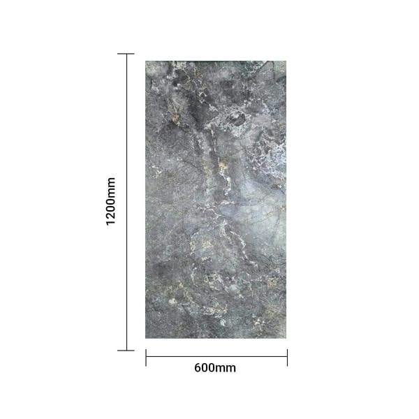 ENER-J Charcoal-Toned Flexible Landscape Marble Sheet Size:1200 x 600 x 3 mm (Pack of 2)