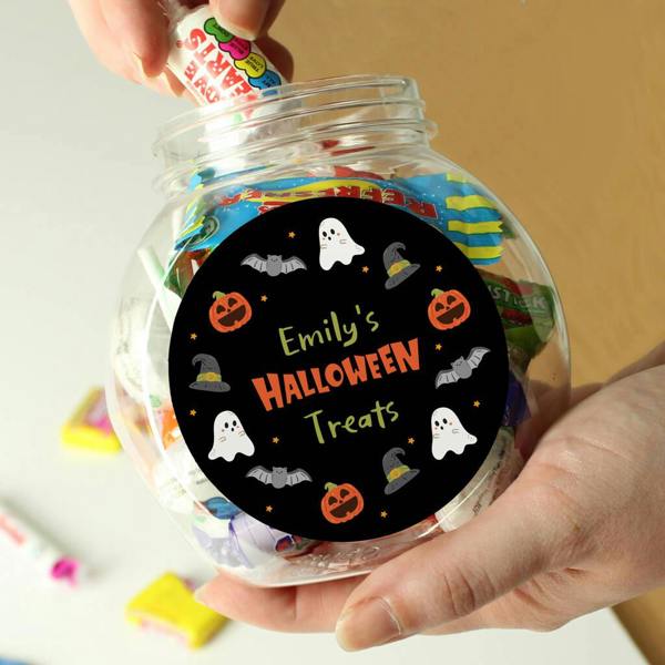 Personalised Halloween Sweets Jar - product in use