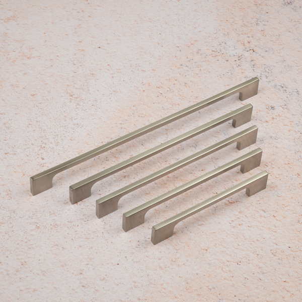 Handle & Home Brushed Nickel Slim Rectangular Bar Handles