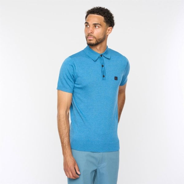 Gabicci V54GK04 Mens Jackson Short Sleeve Plain Knitted Polo Gabicci Vintage - AQUA