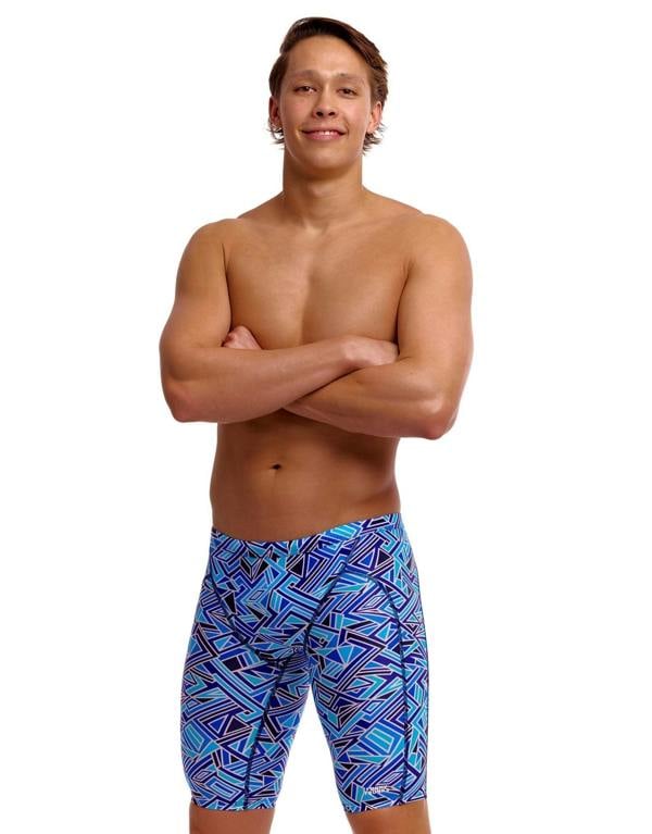 Funky Trunks Blue Bits Swim Training Jammer - Blue