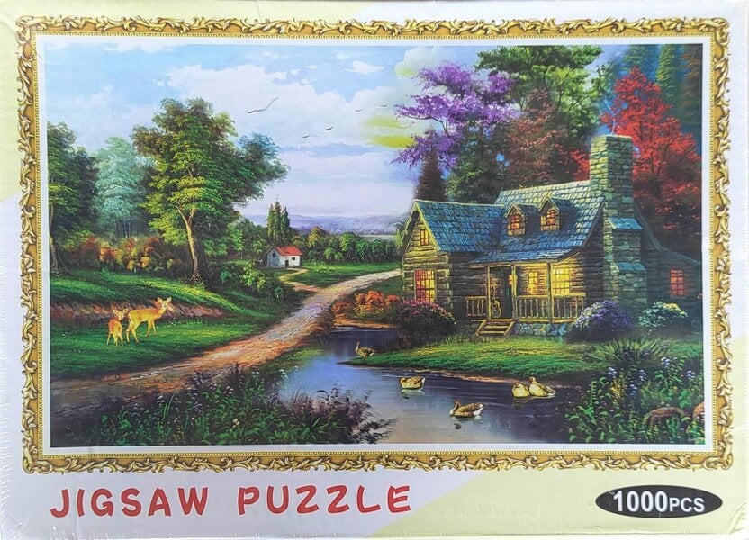 Shatchi 20cm 1000 Piece Jigsaw Puzzle for Adults, Landscapes, Cities and Nature Design, Multicolour