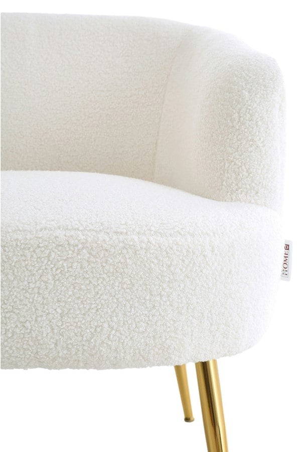 Living and Home Teddy Fabric Armchair with Metal Legs