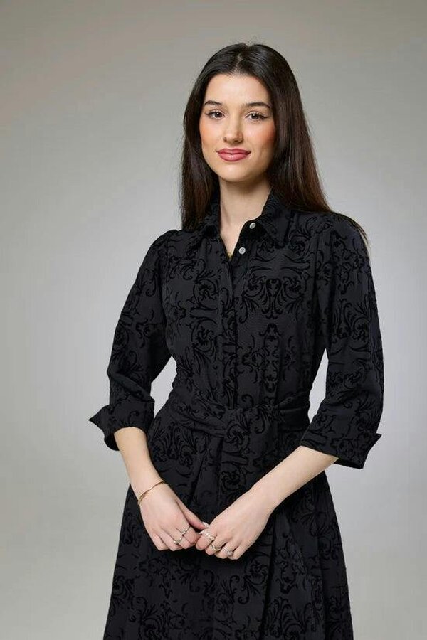Lioness by TF Vintage Black Velvet Sleeved Dress