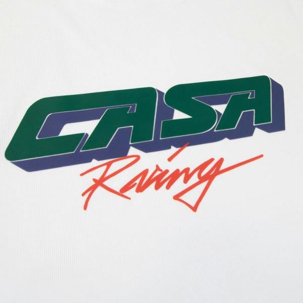 Casablanca 3D Printed Oversized T-Shirt Casa Racing White