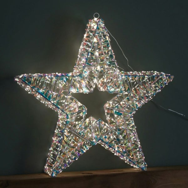 Samuel Alexander 60cm Light up Iridescent Shimmer Christmas Star with 1440 Warm White LEDs