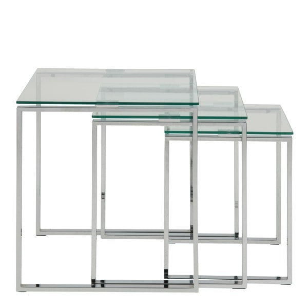 Furniture To Go Katrine Nest of Tables with Glass Top Set of 3