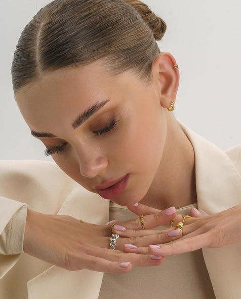 14K Gold Twist Link Ring - Rings - Elk & Bloom