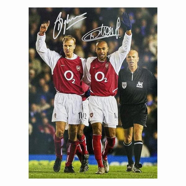 Unbranded Thierry Henry & Dennis Bergkamp signed Arsenal 16x12 photo — Premium Framing