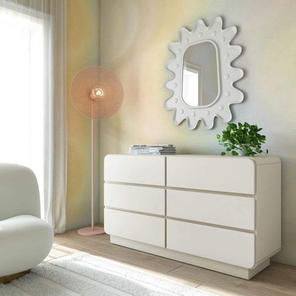 Furniture Edit Sagura Cream 6 Chest Of Drawer Dresser