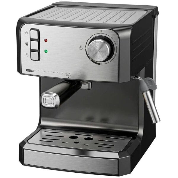 Espresso Machine, 20-Bar Semi Automatic Cappuccino Coffee Maker with Frother Wand, 1.6 L Water Tank, Black