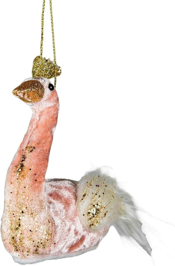 12x13cm Swan Pink Christmas Hanging Decoration for Trees, Wreaths and Garlands image 5
