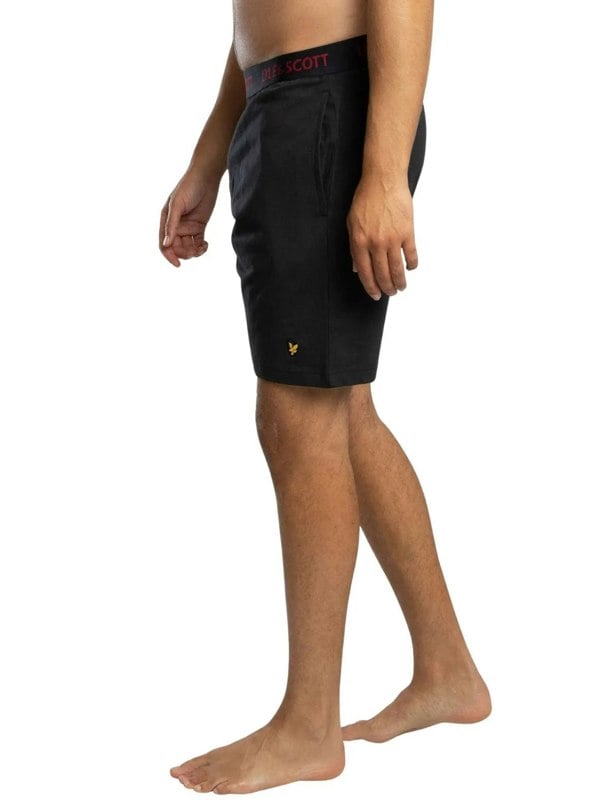 Lyle & Scott Charlie T-Shirt & Shorts Lounge Set, Burgundy/Black