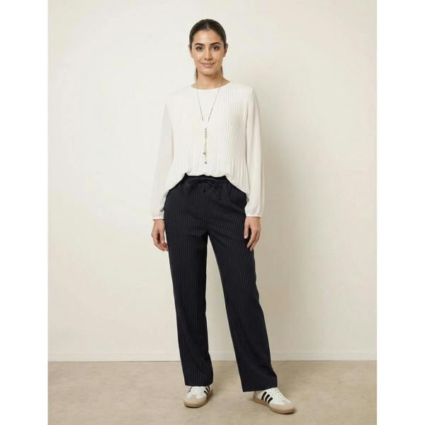 Blue Vanilla Long Sleeve Pleated Top