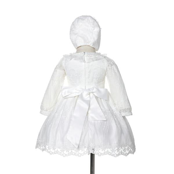 Cinda Lace Christening Party Dress and Bonnet