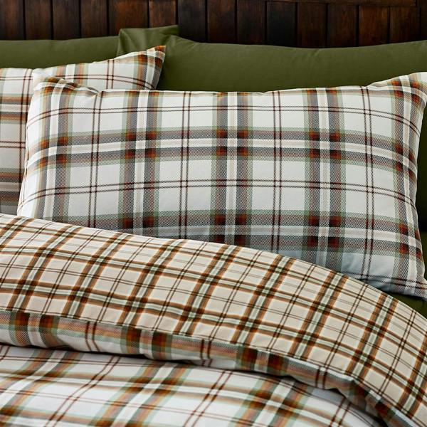 Kelso Check Burnt Orange Duvet Cover Set