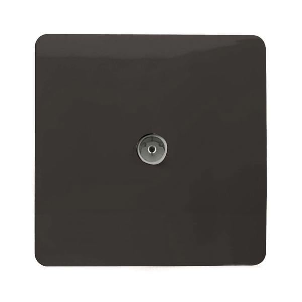 Trendi Switch 1 Gang Female Co-Axial Television Socket in Dark Mocha Brown
