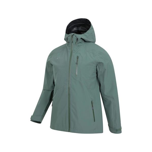 Mountain Warehouse Mens Bachill Three Layer Waterproof Jacket - Dark Green - 