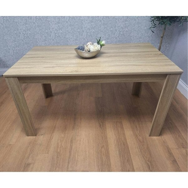 Kosy Koala Dining Table Beige Wood Kitchen Place for 6 Seats, Dining Table Only (Beige H 75 x L 140 x W 80 cm)