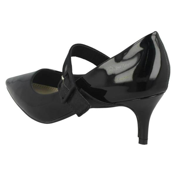 Spot On Ladies Spot On Chunky Buckle Strap Court Shoes F90059