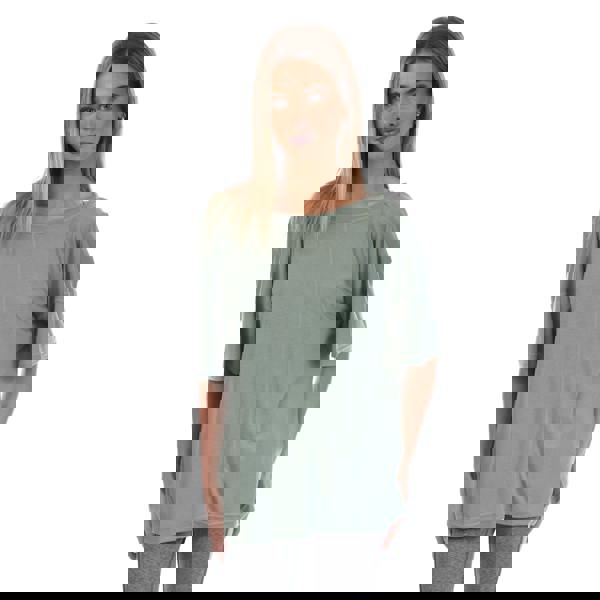 Adidas Womens/Ladies Studio Oversized Yoga T-Shirt - Green - 