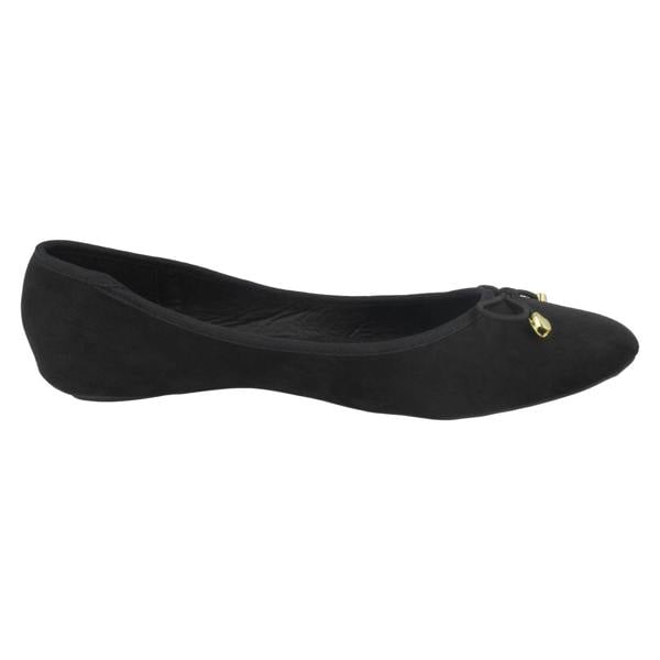 Spot On Ladies Spot On Flat Ballerina Bow Vamp Heart Charms