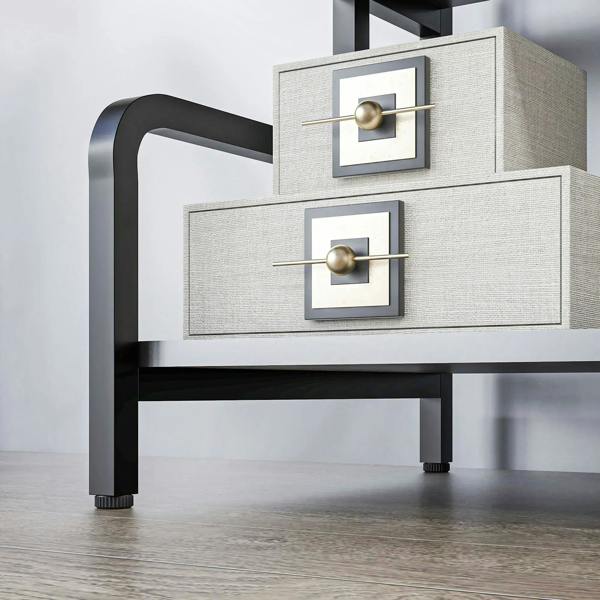 Black 3-tier printer stand base with sturdy legs for stable floor placement