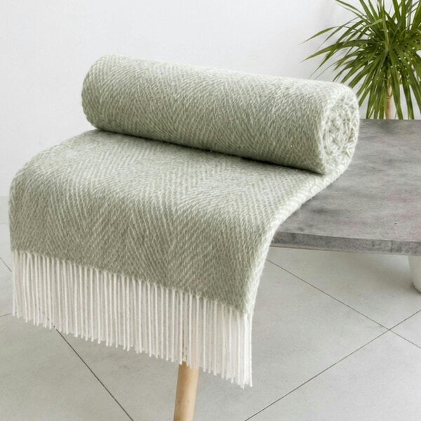 Rapport Faux Mohair Throw Blanket 150x200cm - Green