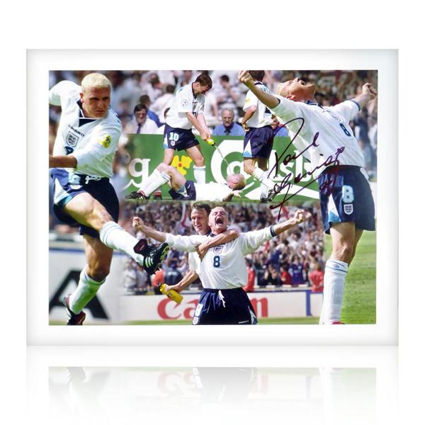 Paul Gascoigne Signed Euro 96 Montage