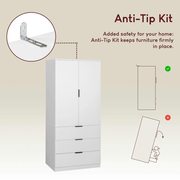 Vida Designs Trega 2 Door 3 Drawer Wardrobe