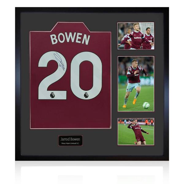 Jarrod Bowen Signed West Ham United Shirt Elite Frame