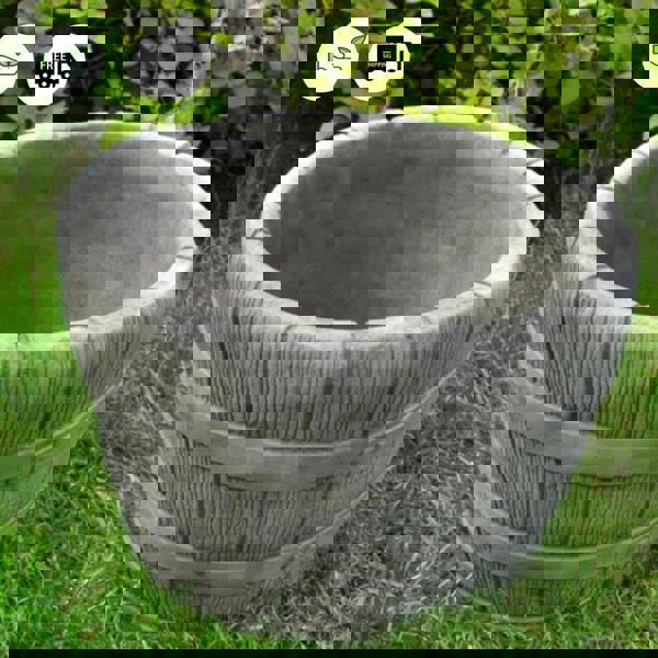 Small Half Barrel Stone Garden Planter