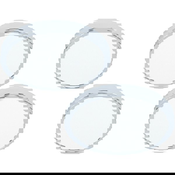 2 PACK Wall Flush Ceiling Light Colour Chrome Shade Round White Plastic LED 20W Loops