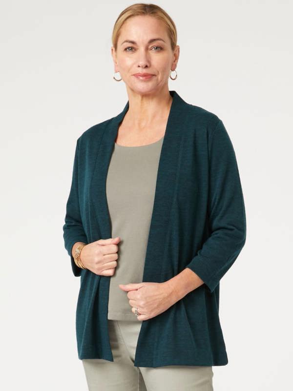 PennyPlain Long Line Cardi - Peacock