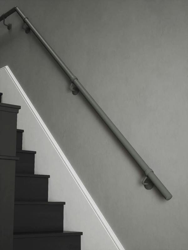 Handrails Direct Luddington Textured Grey Quarter Landing Handrail