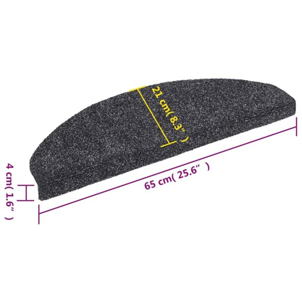 Berkfield Self-adhesive Stair Mats 5 pcs Dark Grey 65x21x4 cm Needle Punch