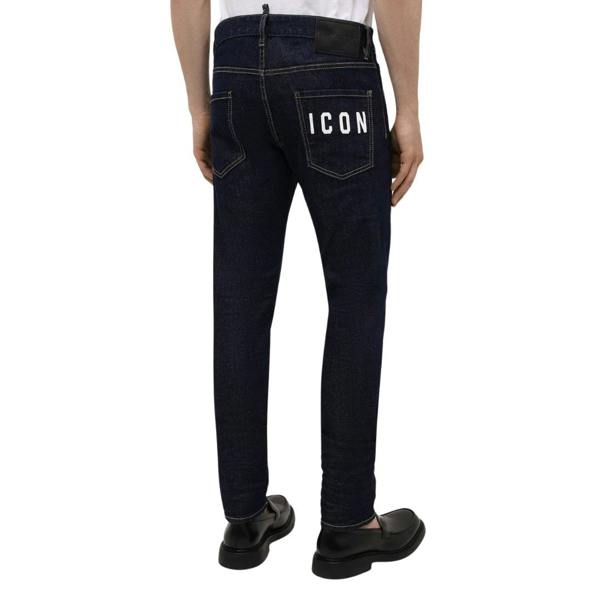 DSQUARED2 Cool Guy Jeans Icon Print Pocket Dark Wash Blue Jeans W30