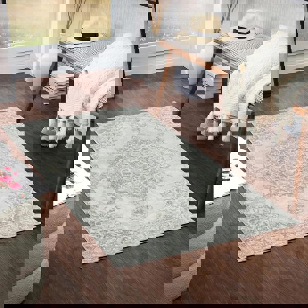 Livabliss Monaco-Vintage Grey Ivory Traditional Boho Rug